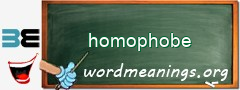 WordMeaning blackboard for homophobe